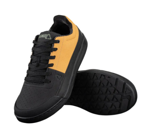 Zapato tenis ciclismo mtb leatt 2.0 flat amarillo/negro