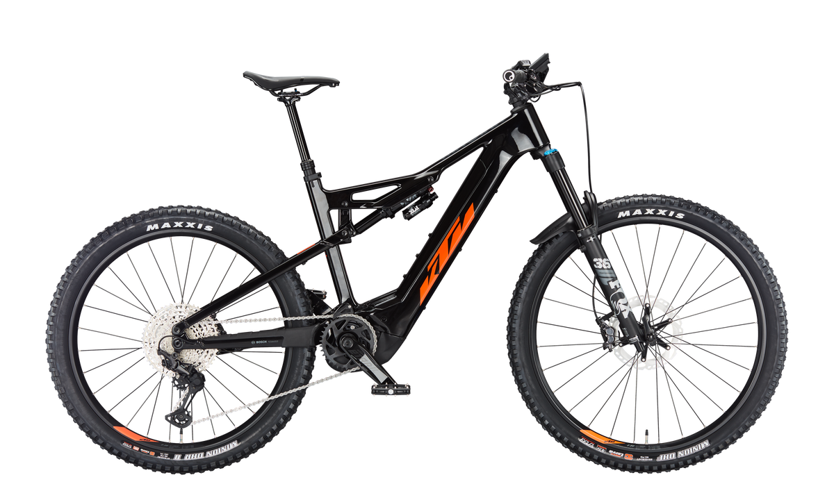 Bicicleta Eléctrica de Montaña Macina Kapoho Master Rodado 29 y 27+ Doble susp Freno H Negro Naranja