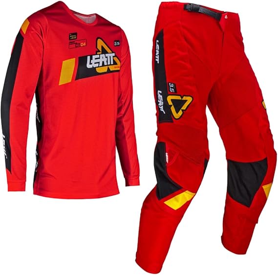 kit jersey y pantalón leatt ride 3.5  rojo moto