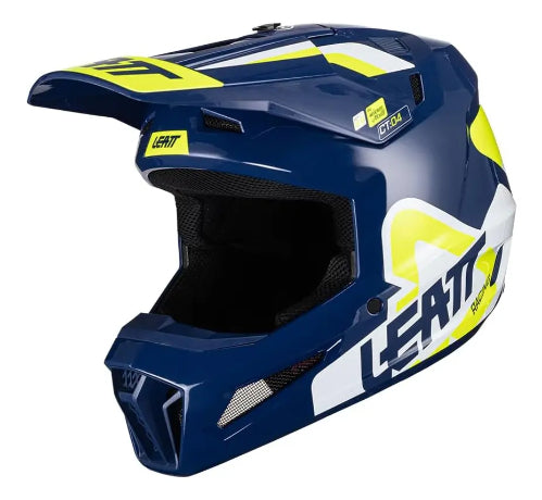 Kit casco y goggle leatt moto 3.5 v24 Azul