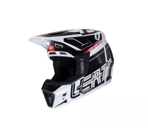 Kit casco y goggle leatt moto 7.5 v24 Blanco y Negro