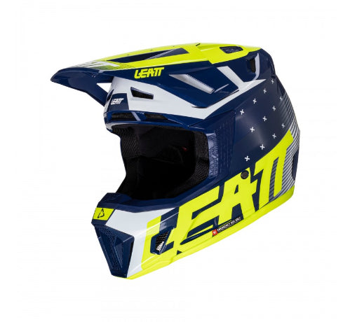 Kit casco y goggle leatt moto 7.5 v24 Blue