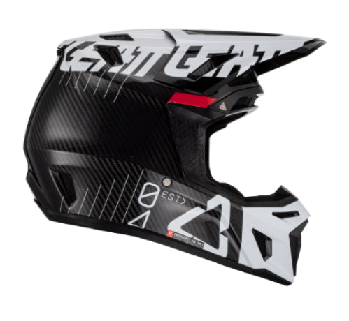 Kit casco y goggles leatt moto 9.5 carbon bco v23