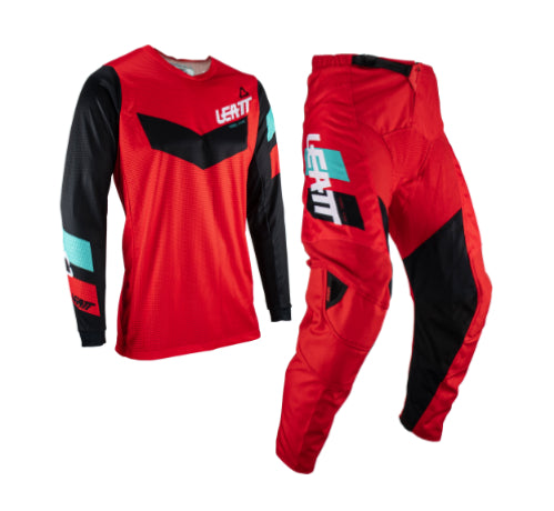kit jersey y pantalon leatt ride 3.5  rojo moto